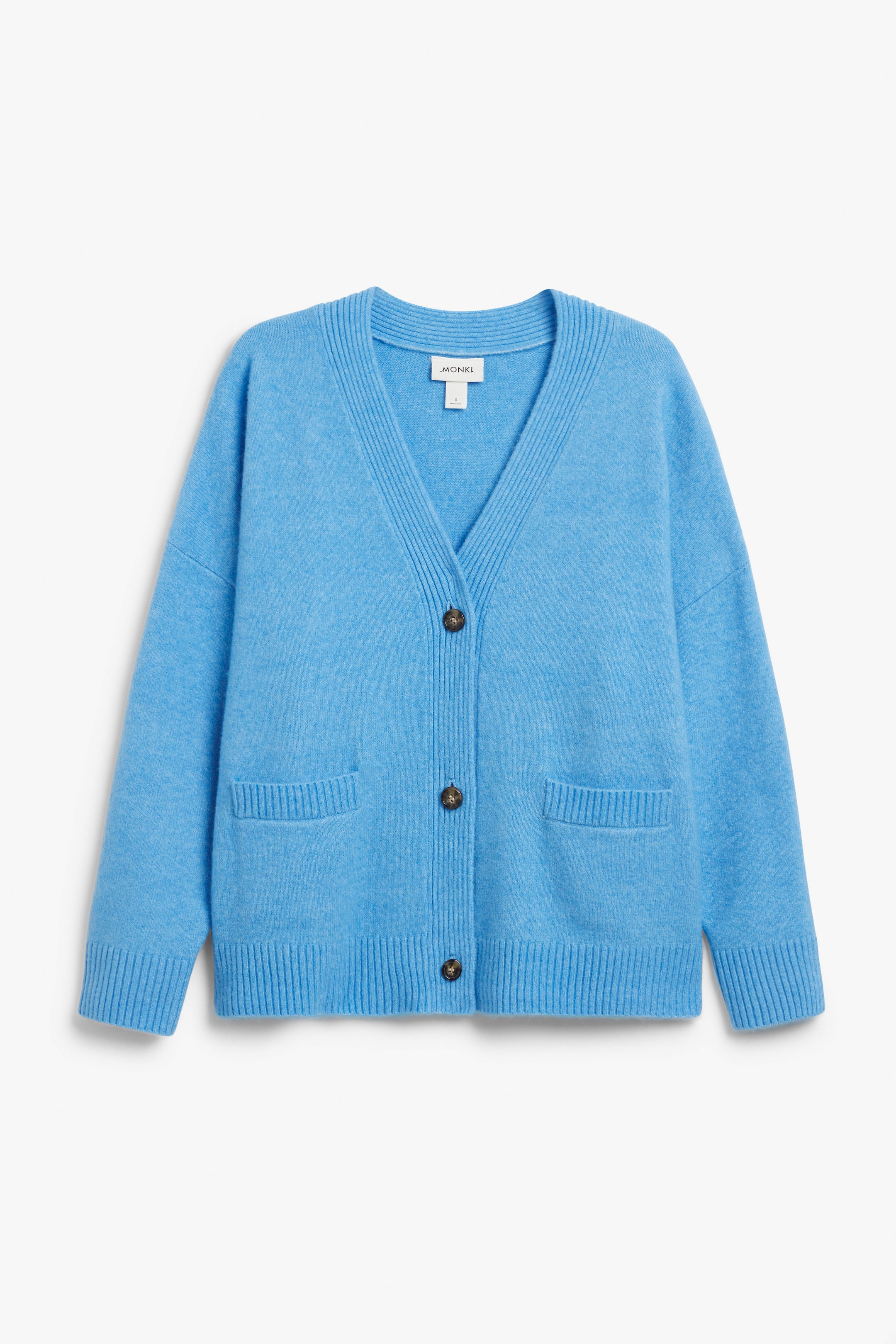 Light Blue - Relaxed knitted cardigan - 0
