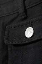 Black - Low Waisted Bootcut Twill Trousers - 5