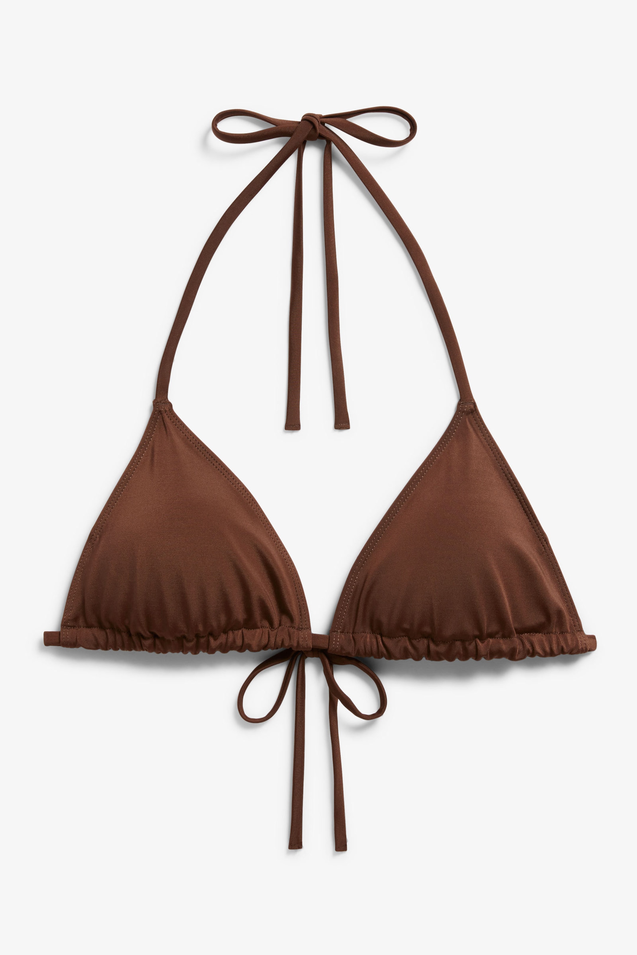 Brown - Triangle bikini top - 0
