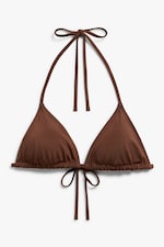 Brown - Triangle bikini top - 0