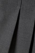 Dark Grey - Belted Pleated Mini Dress - 6