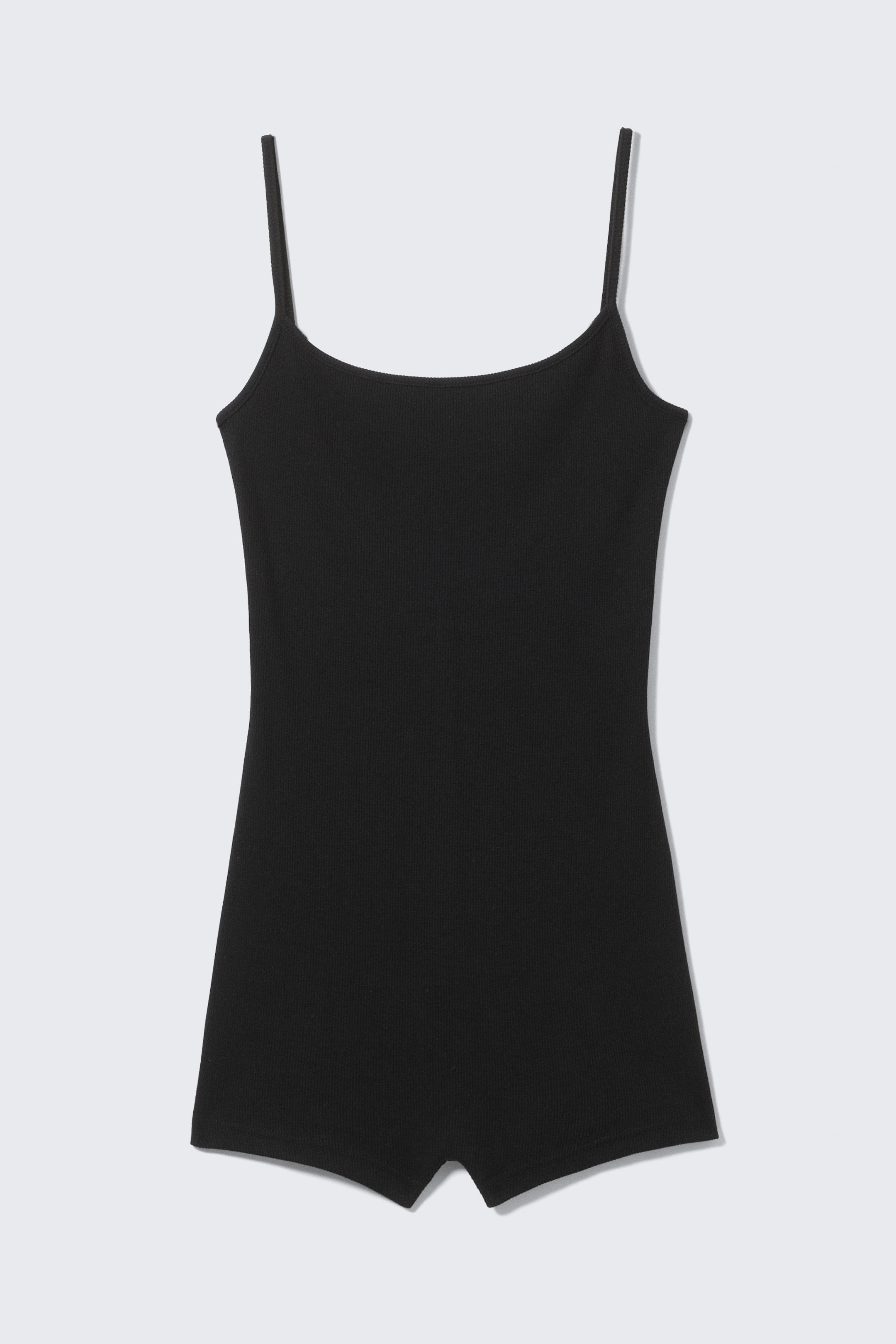 Black - Ribbed Fitted Jumpsuit - 0