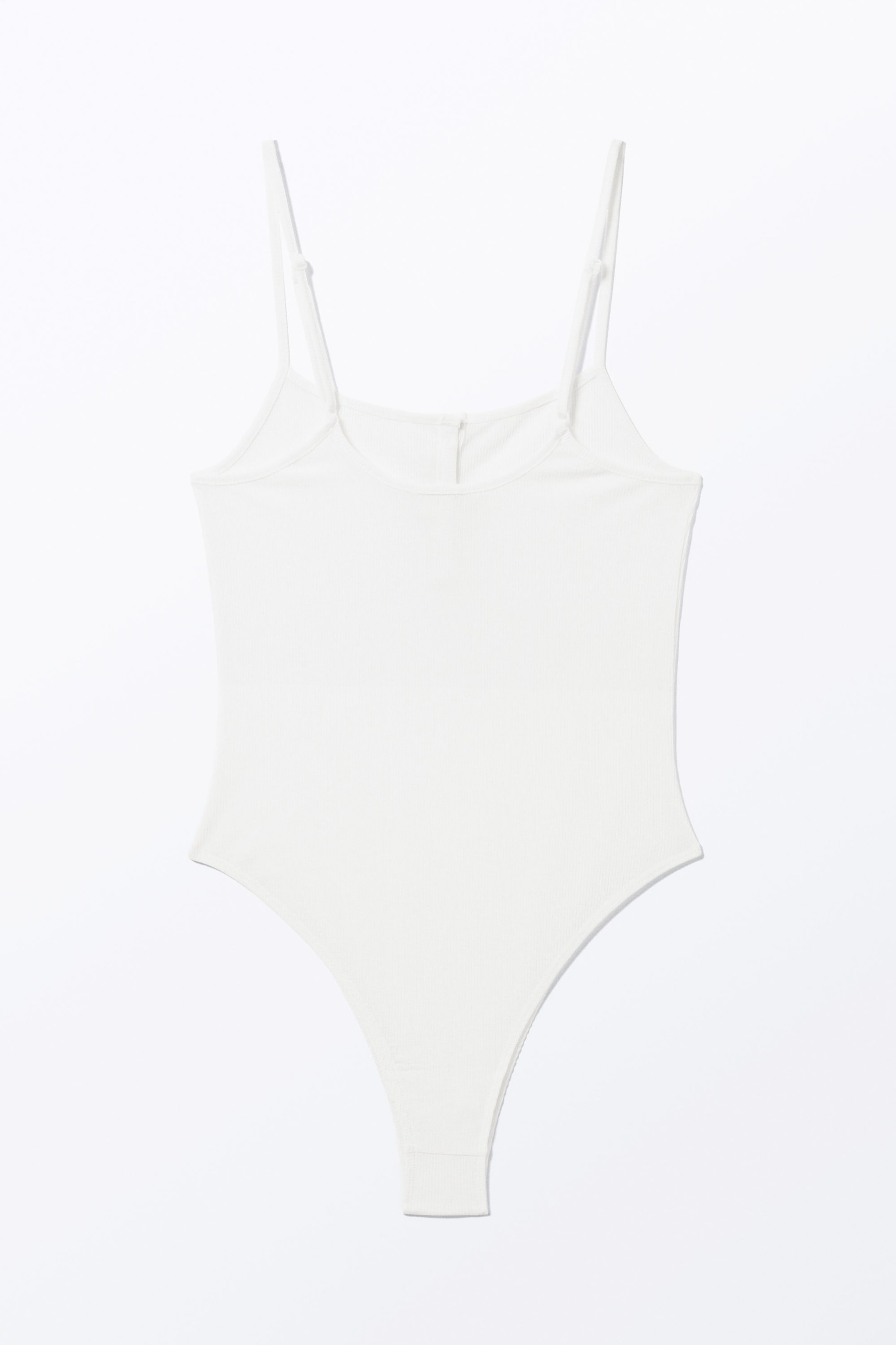 White - Ribbed Bodysuit - 1