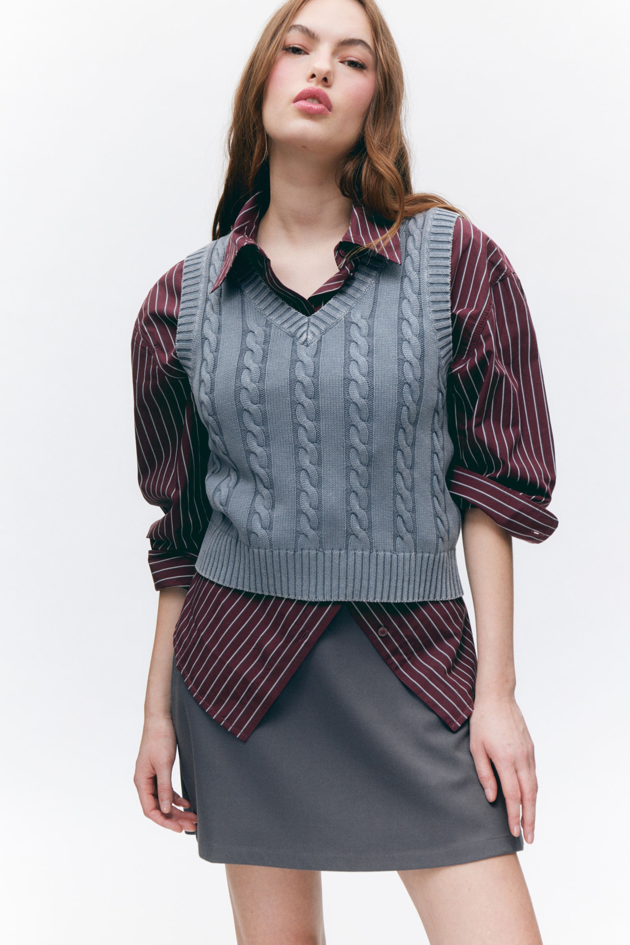 Dark Grey - A-line mini skirt - 1