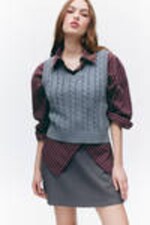 Dark Grey - A-line mini skirt - 0