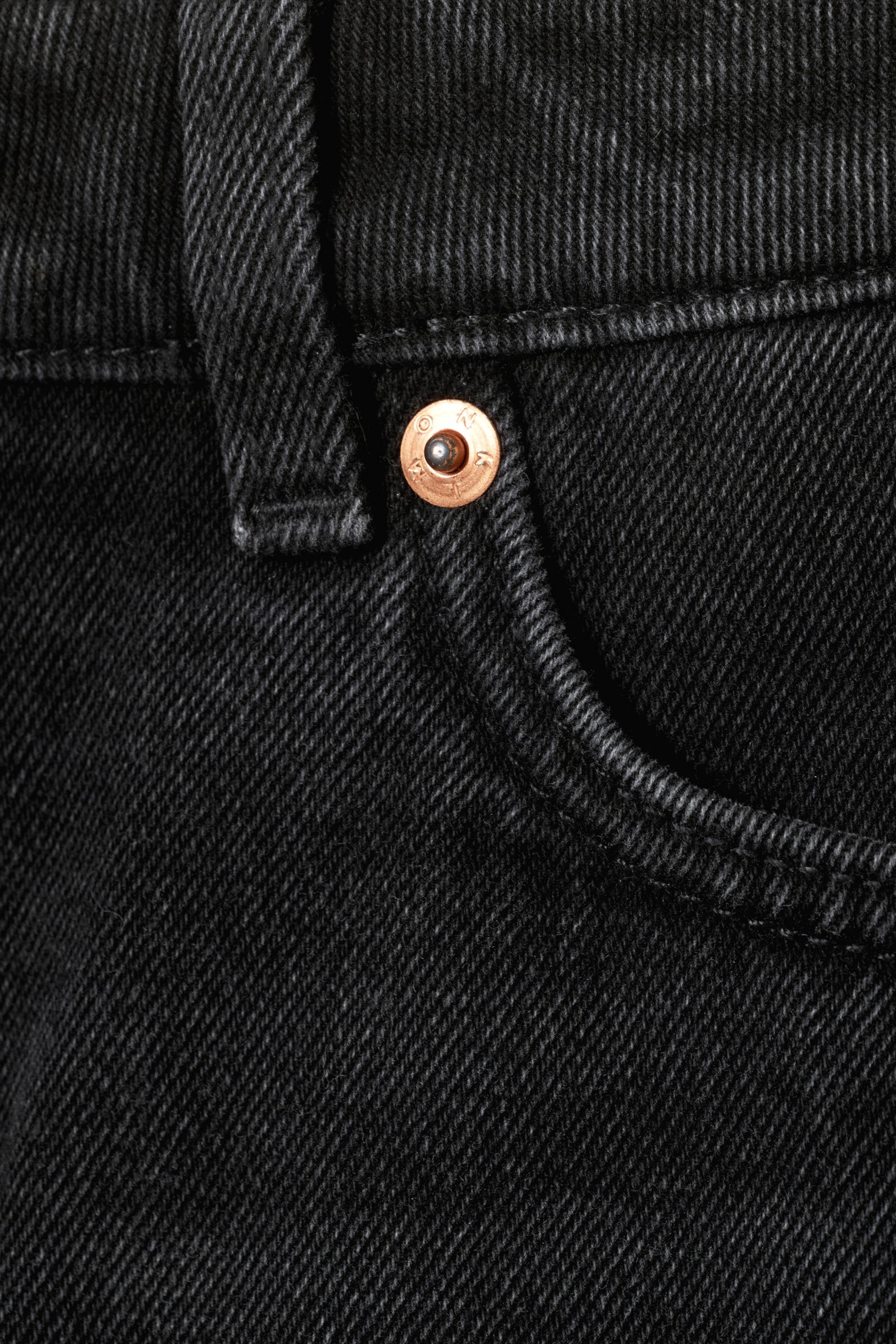 Washed Black - Pleated Mini Denim Skirt - 4