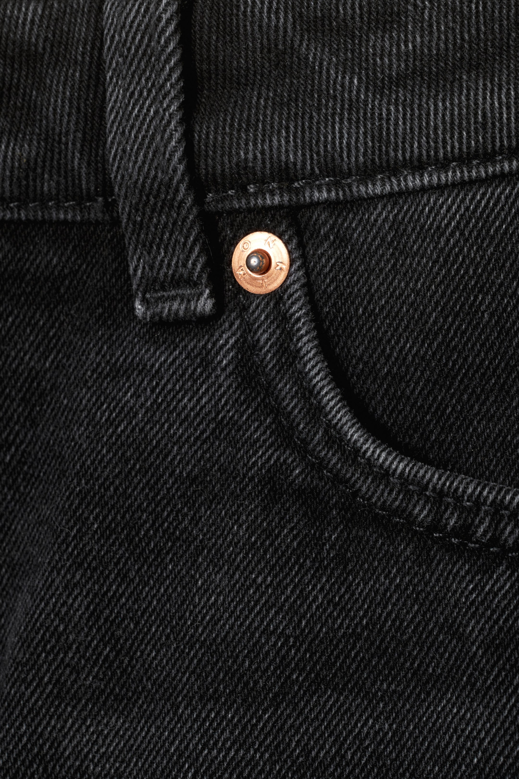 Washed Black - Pleated Mini Denim Skirt - 1