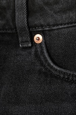 Washed Black - Pleated Mini Denim Skirt - 1