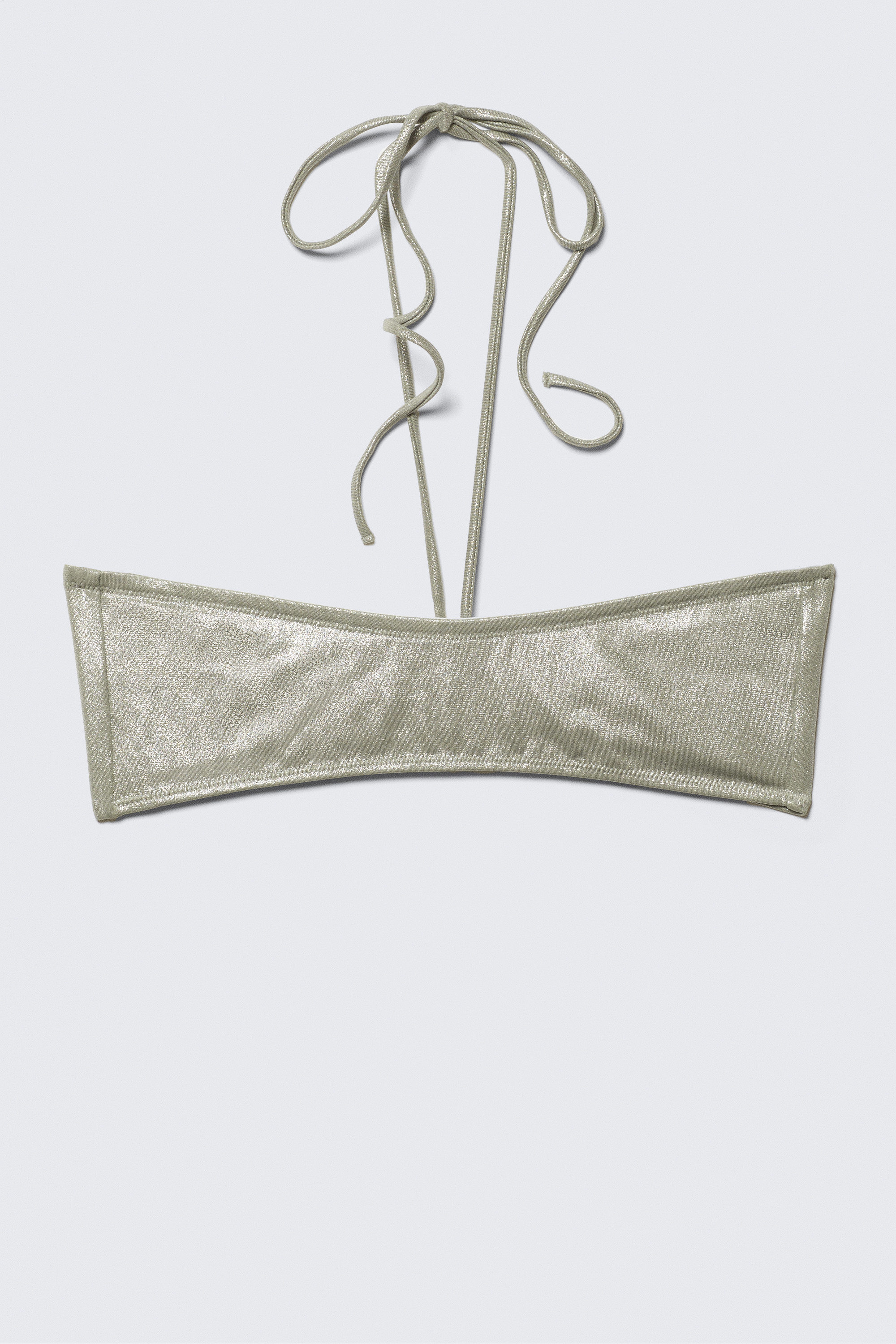 Glitter Khaki Green - Glitter Halter Bikini Top - 3