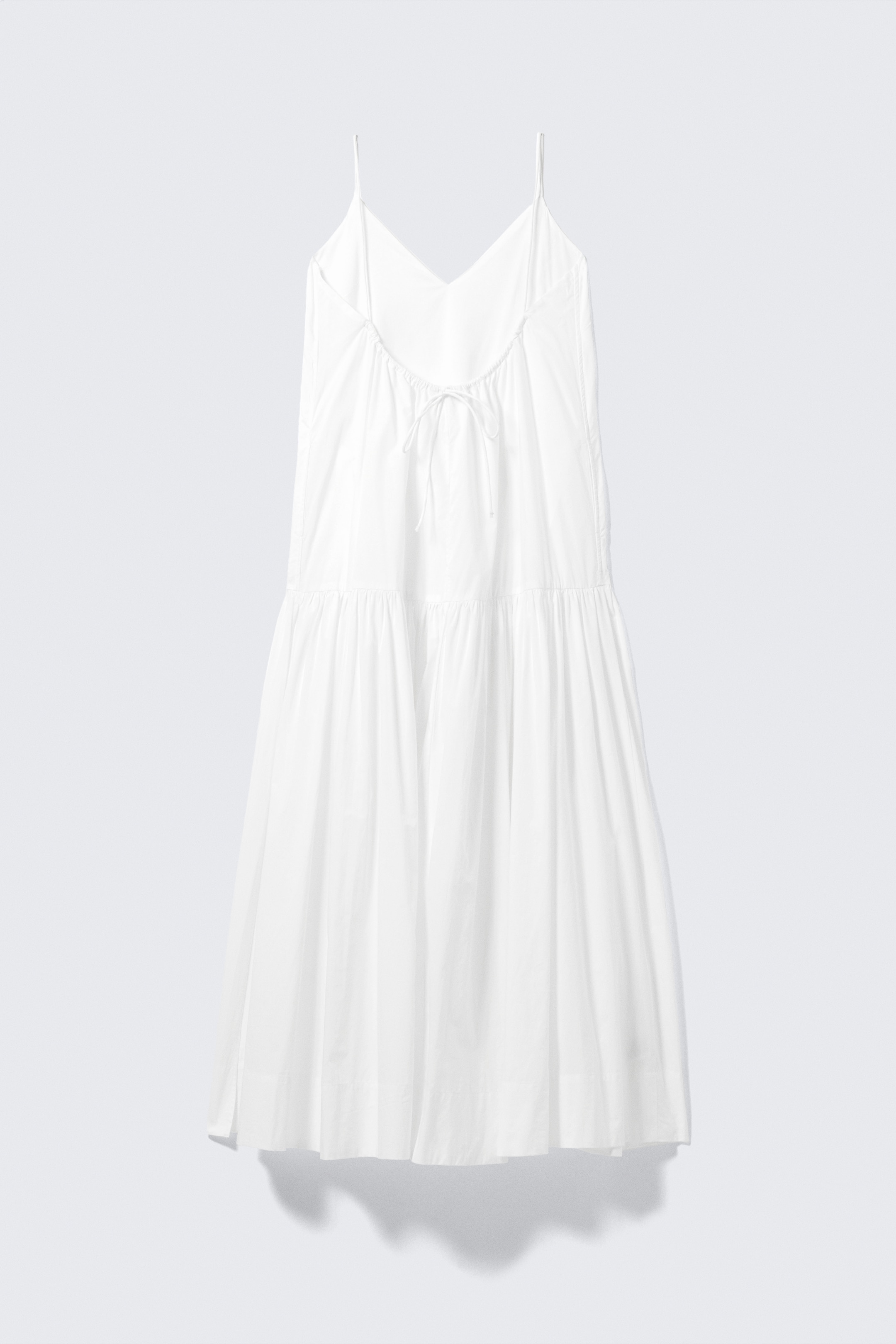 Ingrandisci l'immagine: Tiered Cotton Poplin Maxi Dress - White - DONNA | H&M CH 5