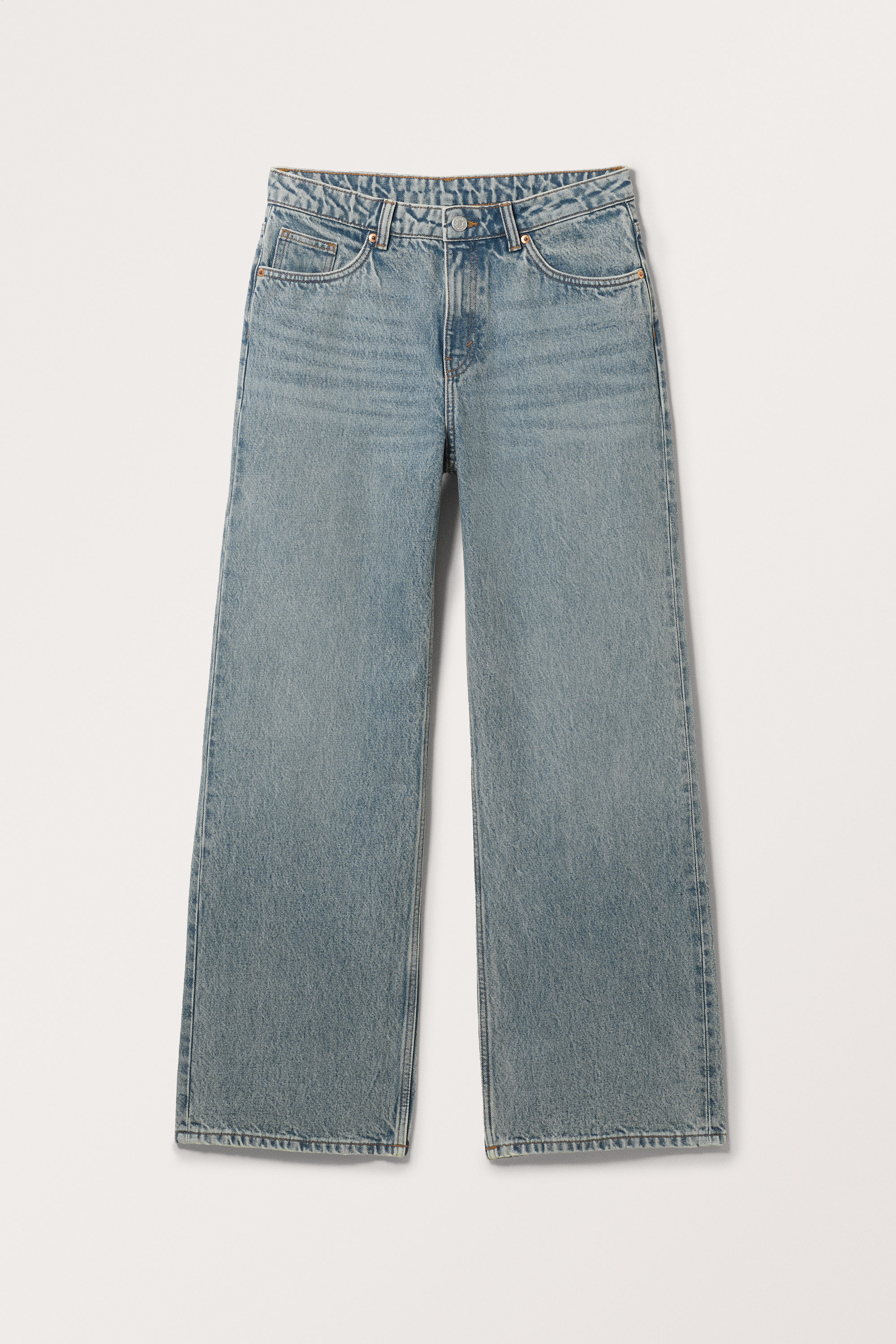 Mid Blue - Naoki Low Loose Jeans - 0