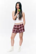 Dark Red Check - Flannel Boxer Shorts - 0
