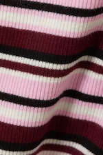 Dark Red & Pink Stripe - Ribbed Mini Henley Top - 1