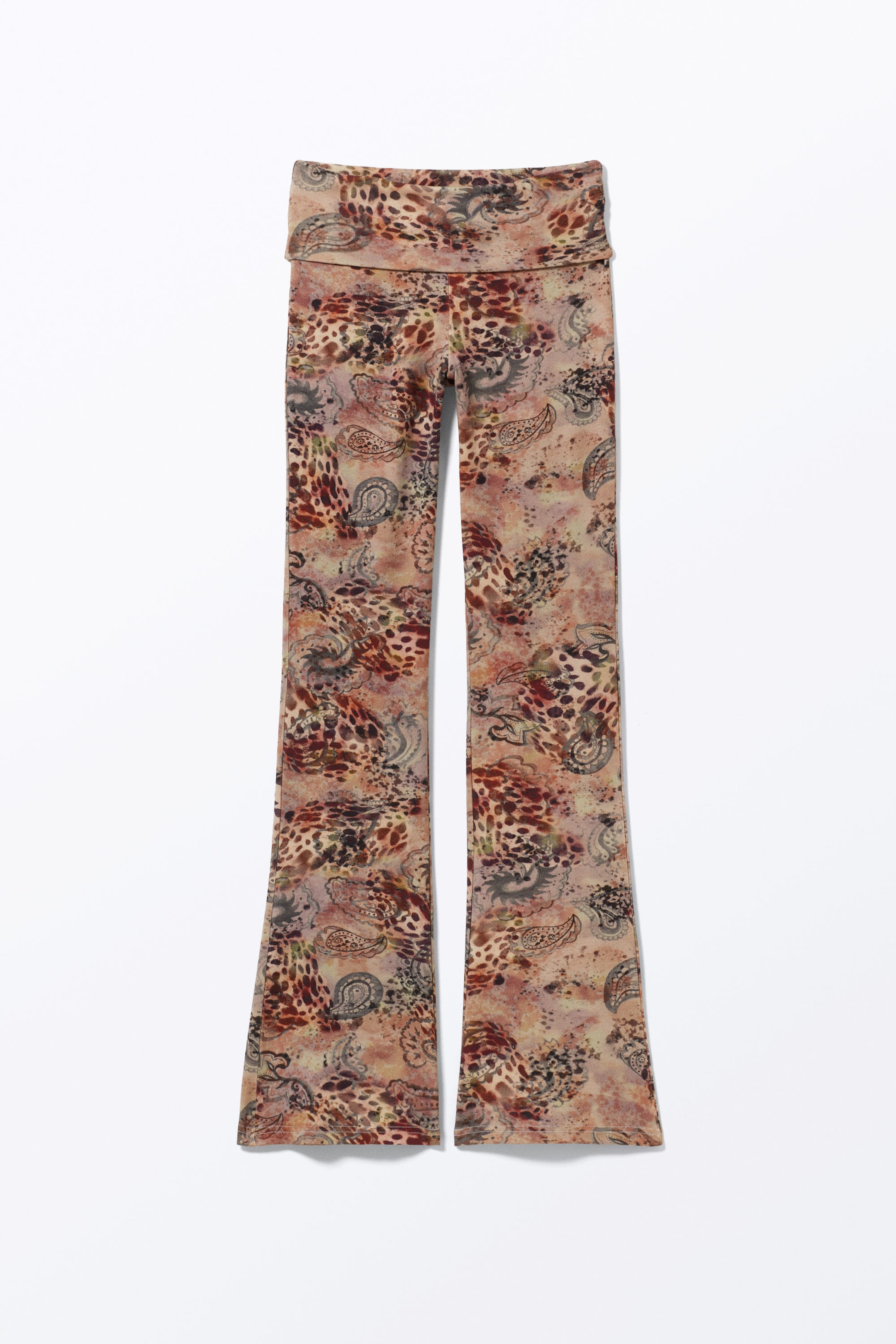 Pink - Leopard-Paisley Pattern - Printed Low Waist Flared Pyjama Trousers - 1