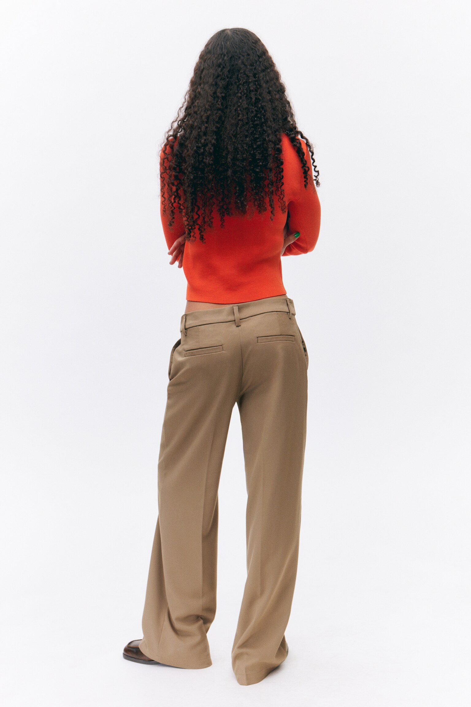 Low Waisted Pleated Suiting Trousers - Dusty Mole/Dark Grey/Striped Dark Grey/Black - 3