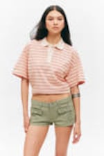 Rosa gestreift - Gestreiftes Polo-Shirt in Relaxed Fit - 0