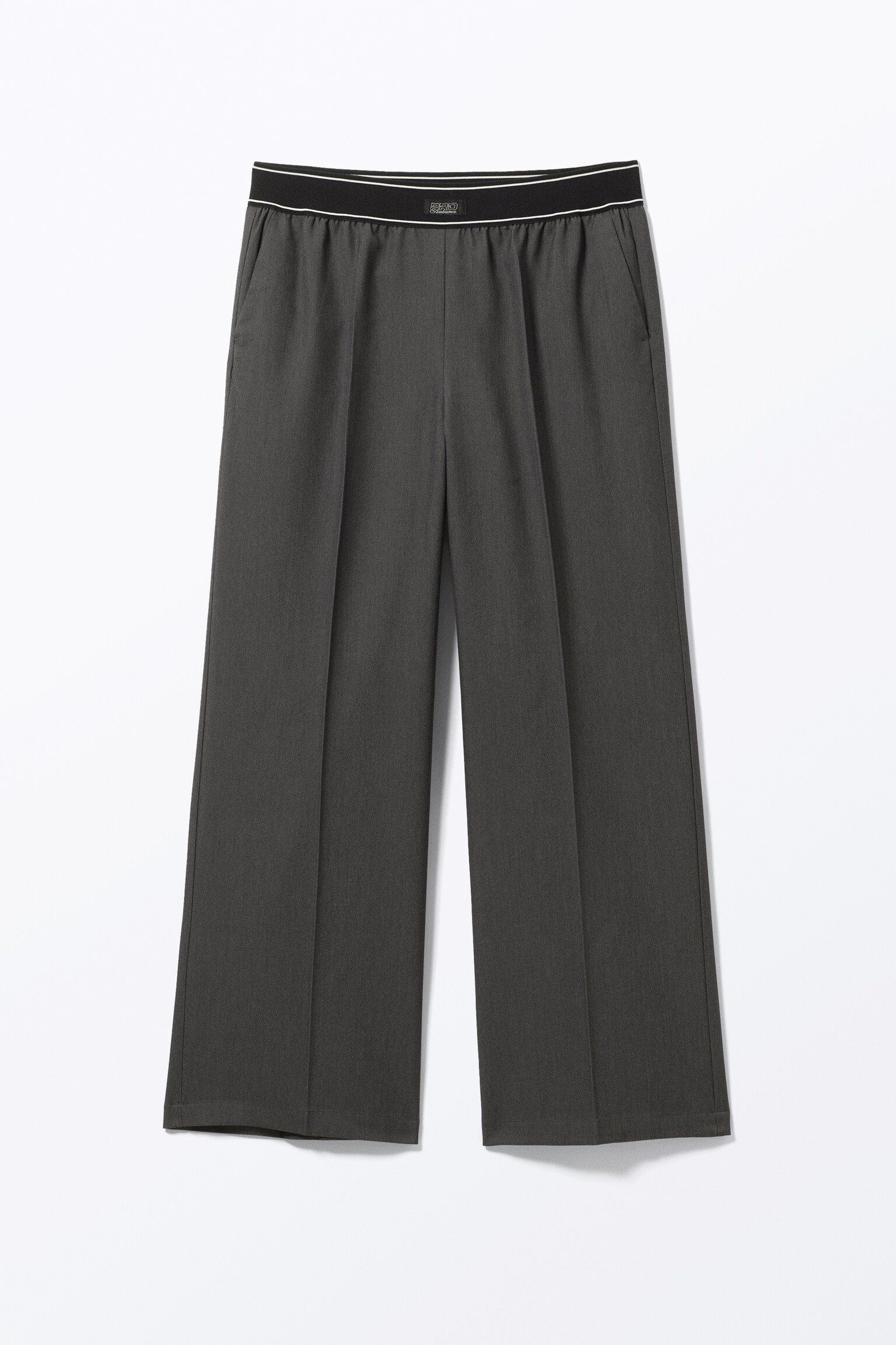 Loose Elastic Suiting Trousers - Dark Grey/Black/Checked Dark Blue - 2