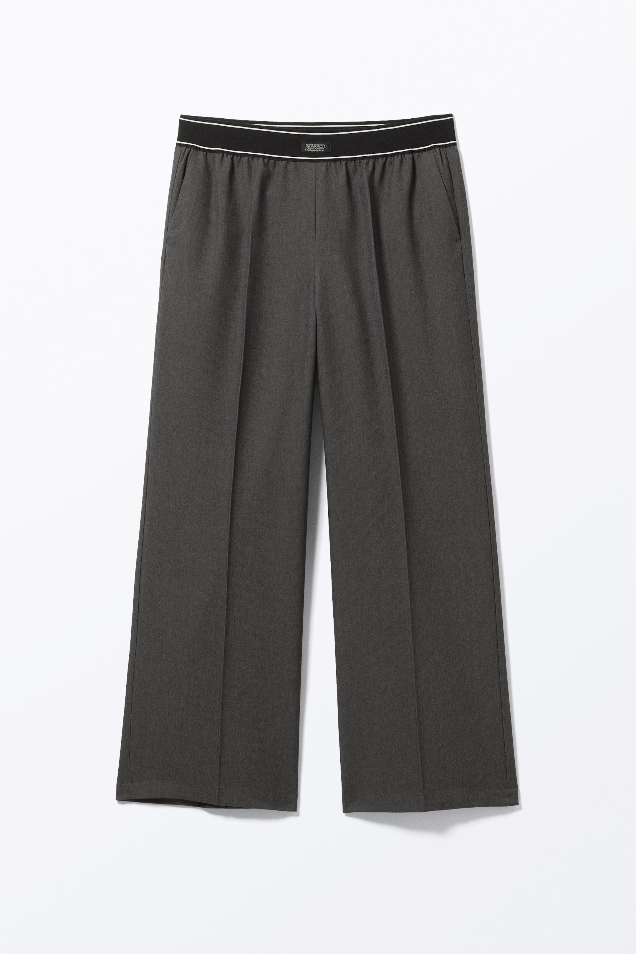 Dunkelgrau - Lockere Anzughose mit elastischem Bund - 0