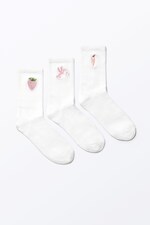 Stickerei-Mix - 3er-Pack bestickte Socken - 0