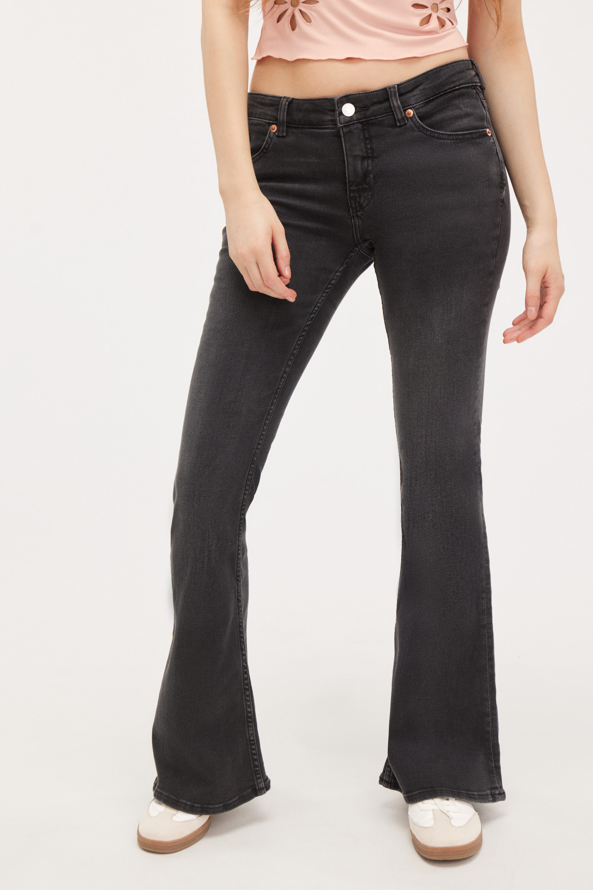 Washed Black - Katsumi Low Waist Flared Jeans - 2