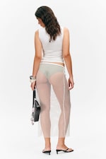 Blanc - Jupe midi en mesh - 2