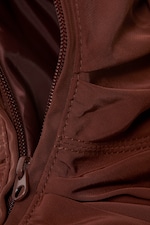 Dark Brown - Ruched Crescent Shoulder Bag - 3