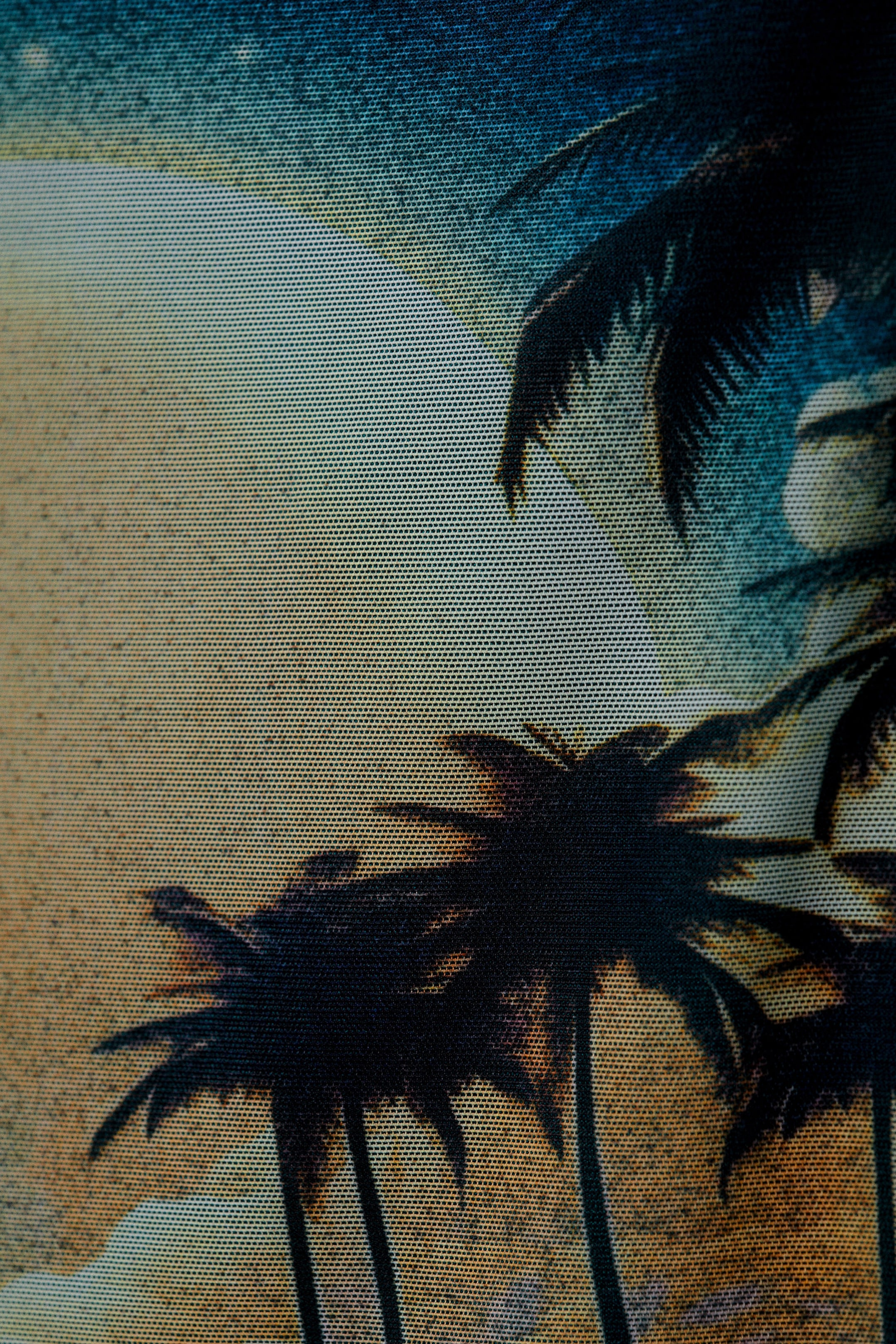 Dark Turquoise - Sunset - Printed Mesh Bandeau Top - 4