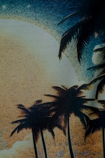 Dark Turquoise - Sunset - Printed Mesh Bandeau Top - 4