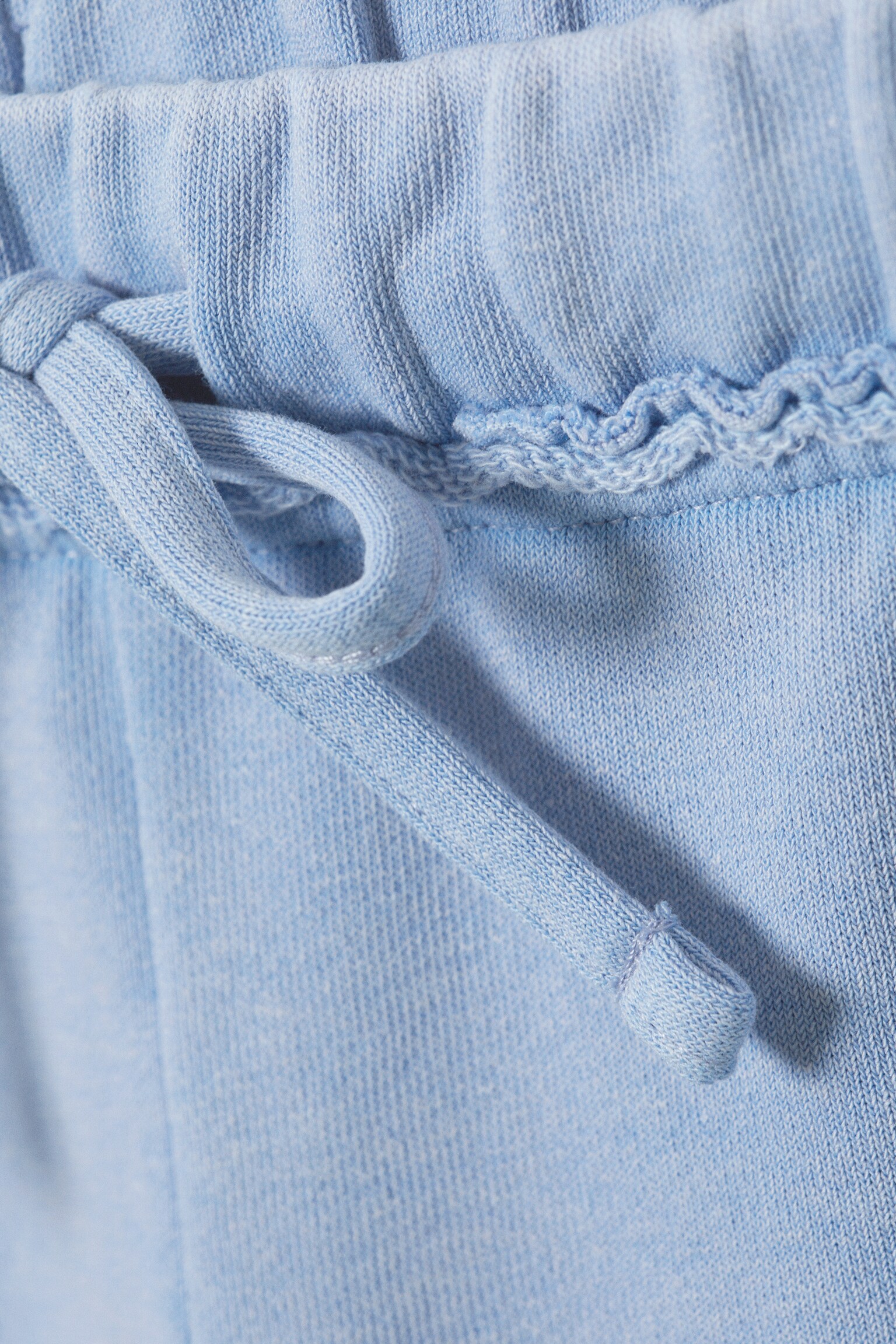 Weiche Frottee-Pyjamahose - Taubenblau/Grau meliert - 3
