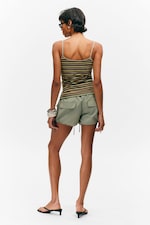 Brown Multi Striped - Slim-fit tanktop met smalle bandjes - 2