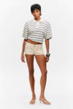 Light Beige - Utility Pocket Mini Shorts - 0