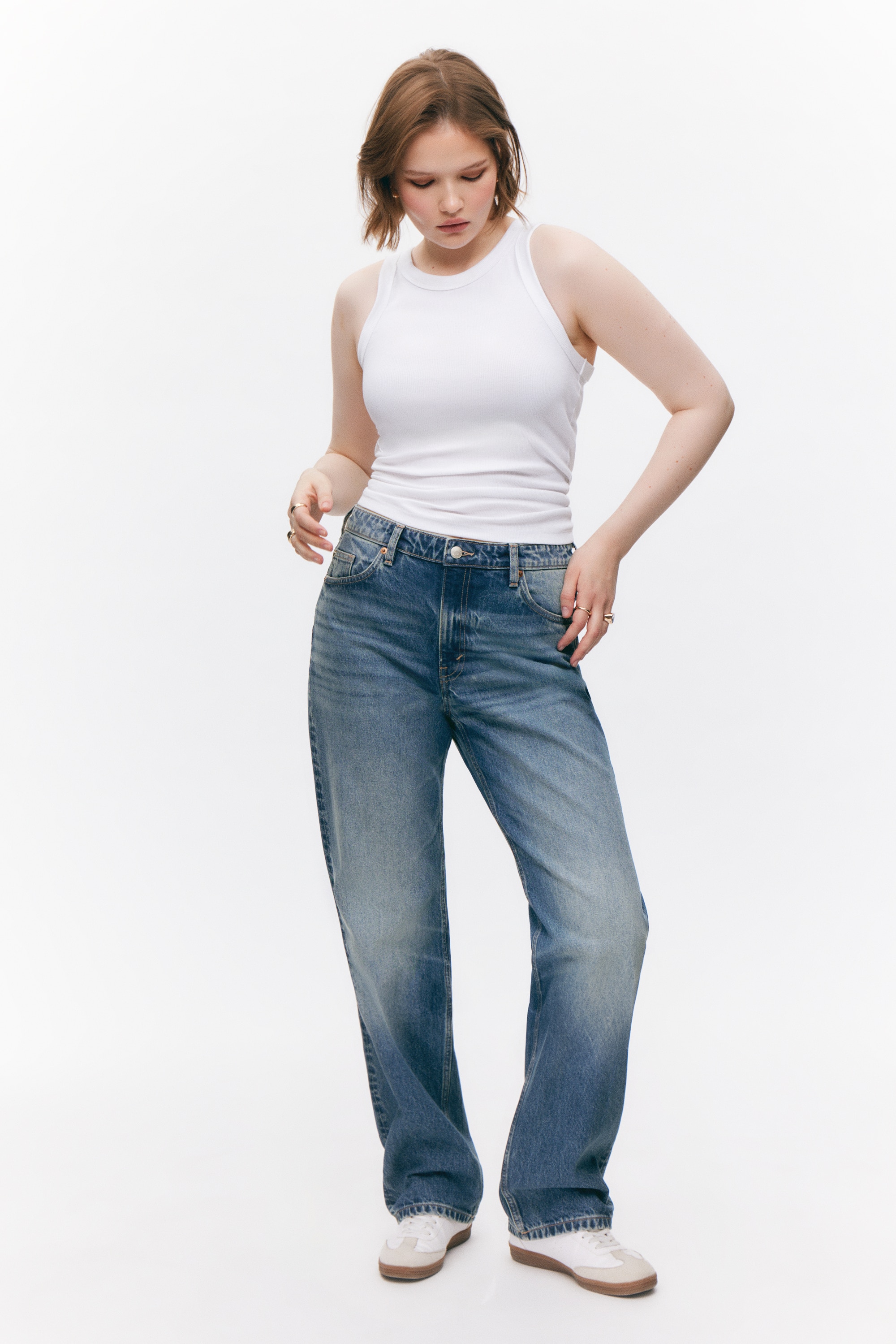 Jeans Aimo straight a vita media - Sunset Blue/Midnight Black – Nero