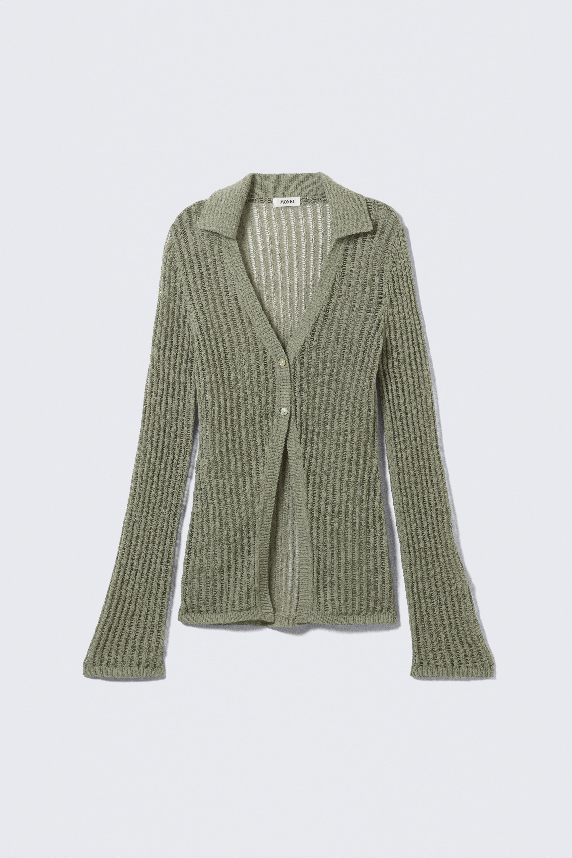 Ingrandisci l'immagine: Open-Knit V-neck Cardigan - Khaki Green - DONNA | H&M CH 4
