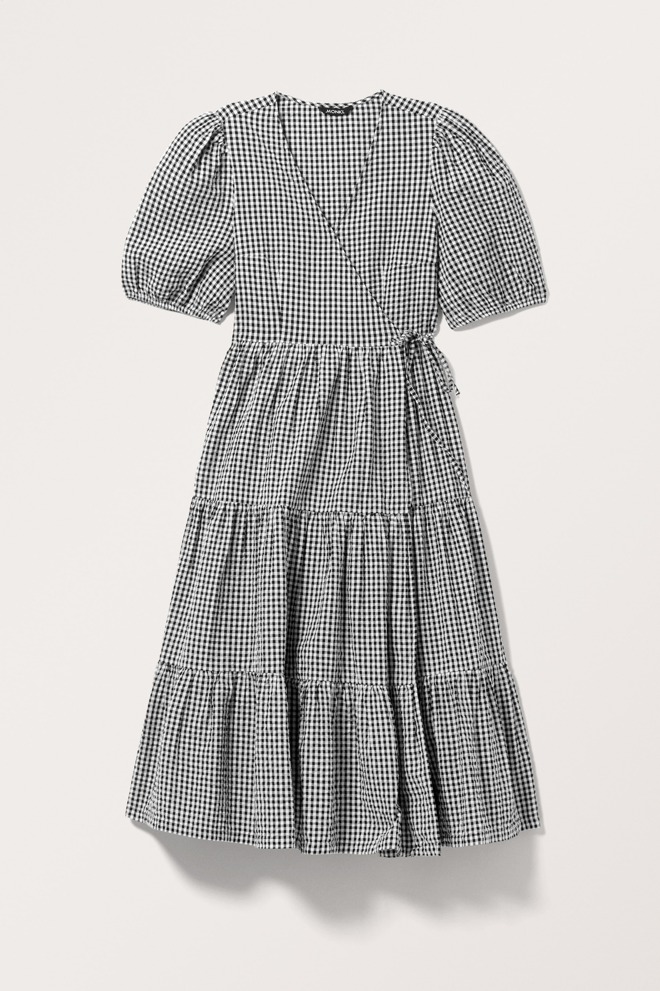 Größeres Bild ansehen: Kurzärmliges Maxi-Wickelkleid - Schwarz kariert - Ladies | H&M DE 1