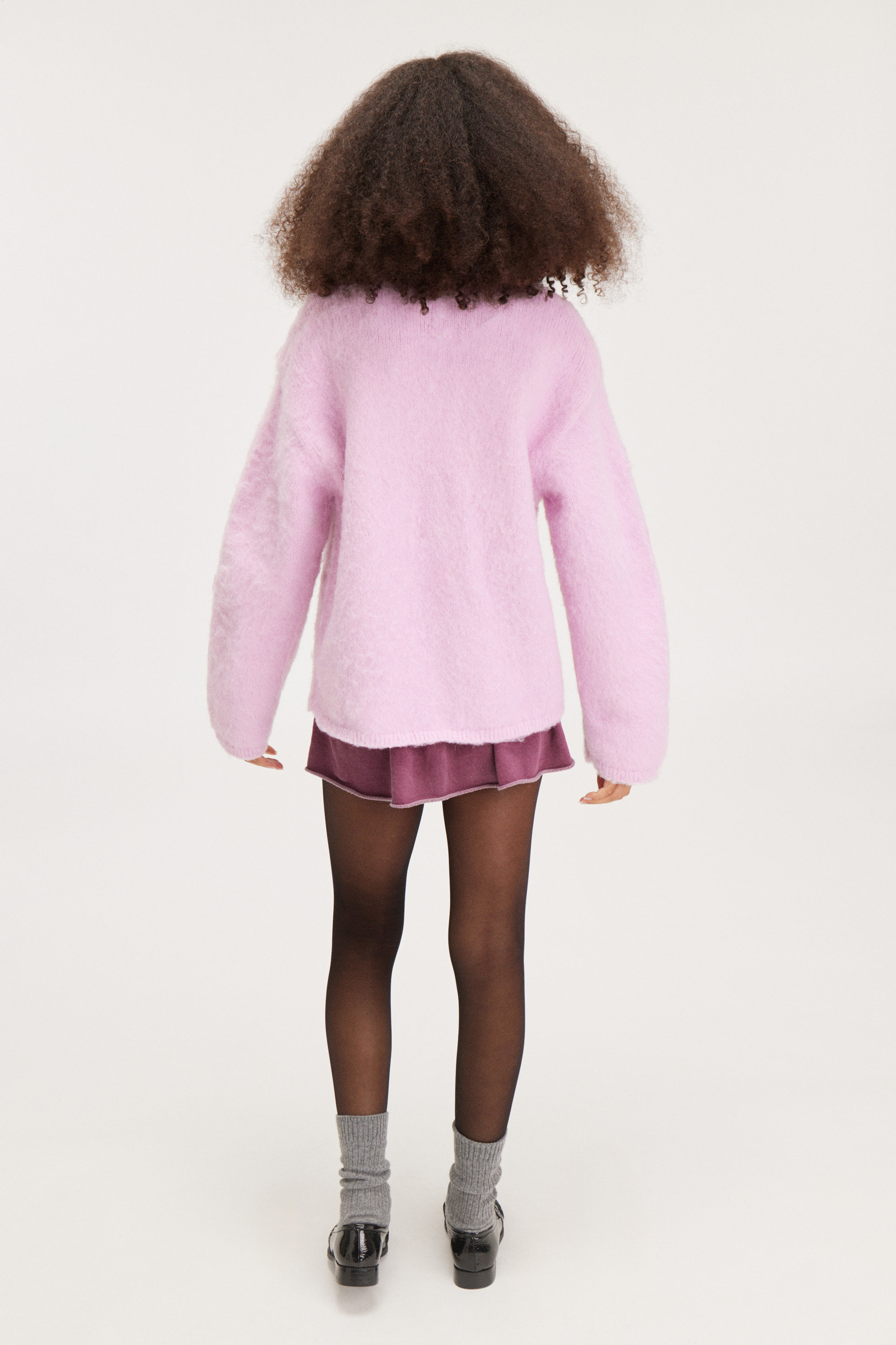 Light Pink - Fluffy knit cardigan - 2