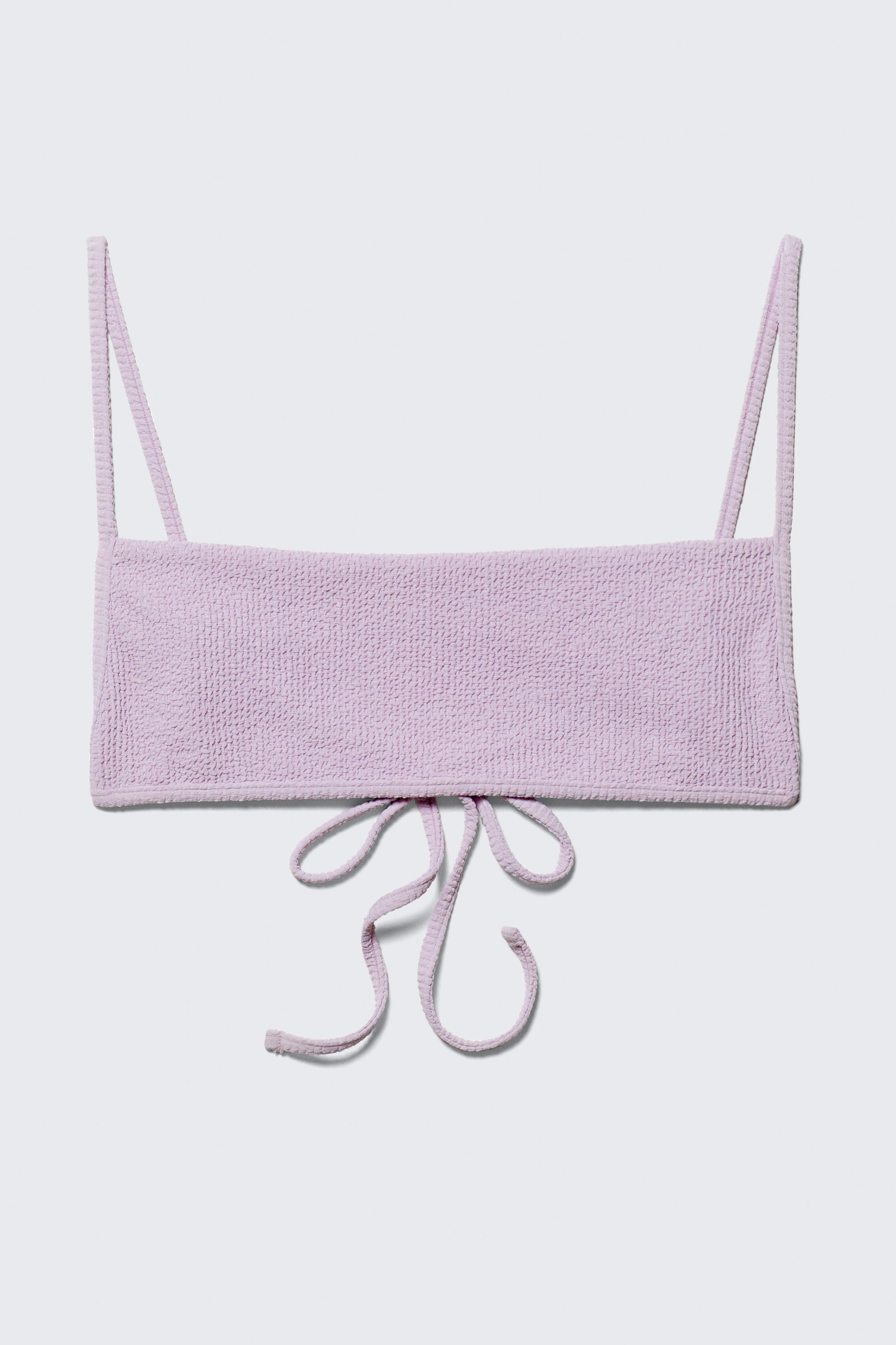 Mauve clair - Haut de bikini structuré à encolure carrée - 3