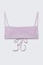 Mauve clair - Haut de bikini structuré à encolure carrée - 3