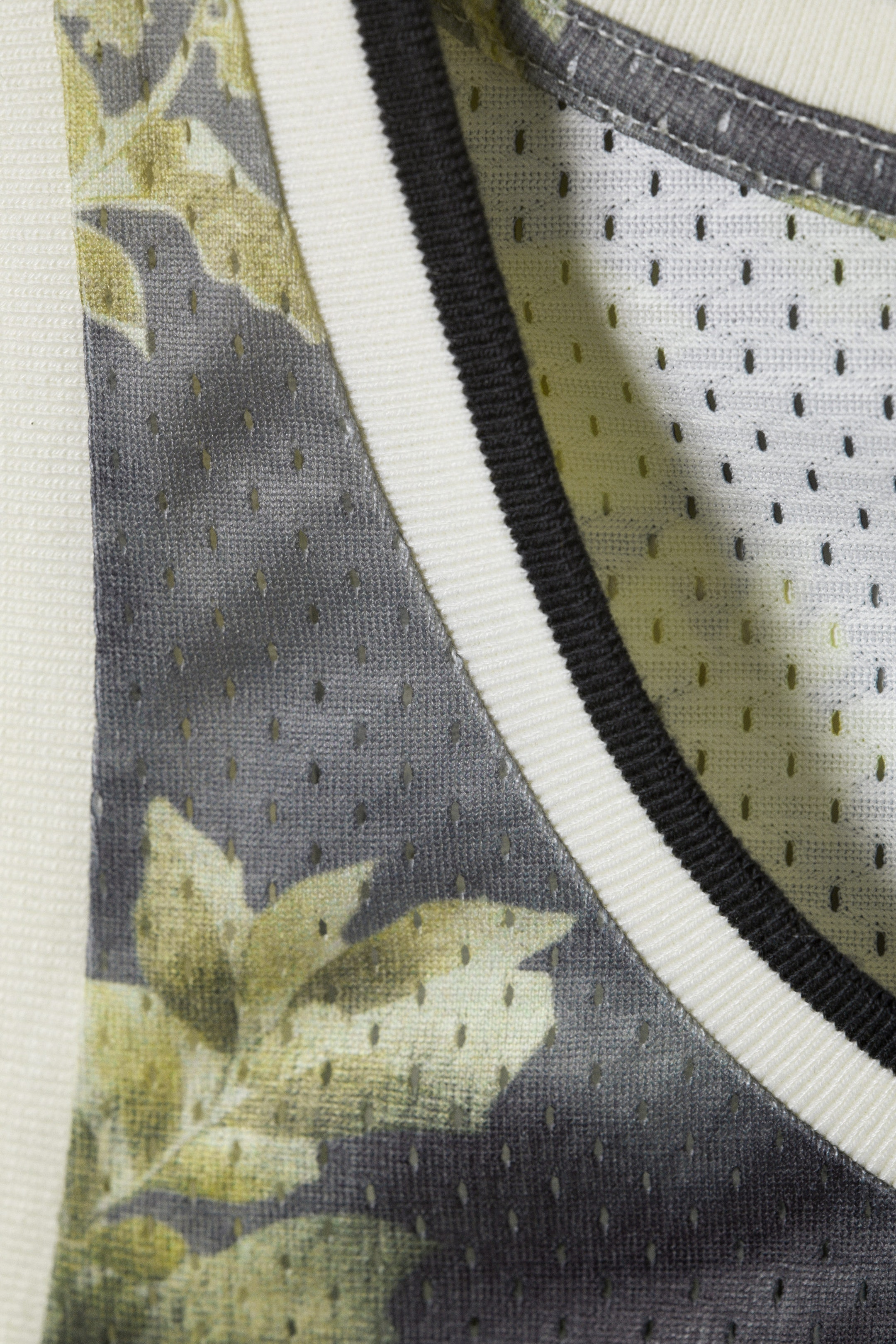 Dark Floral - Mesh Drawstring Tank Top - 5