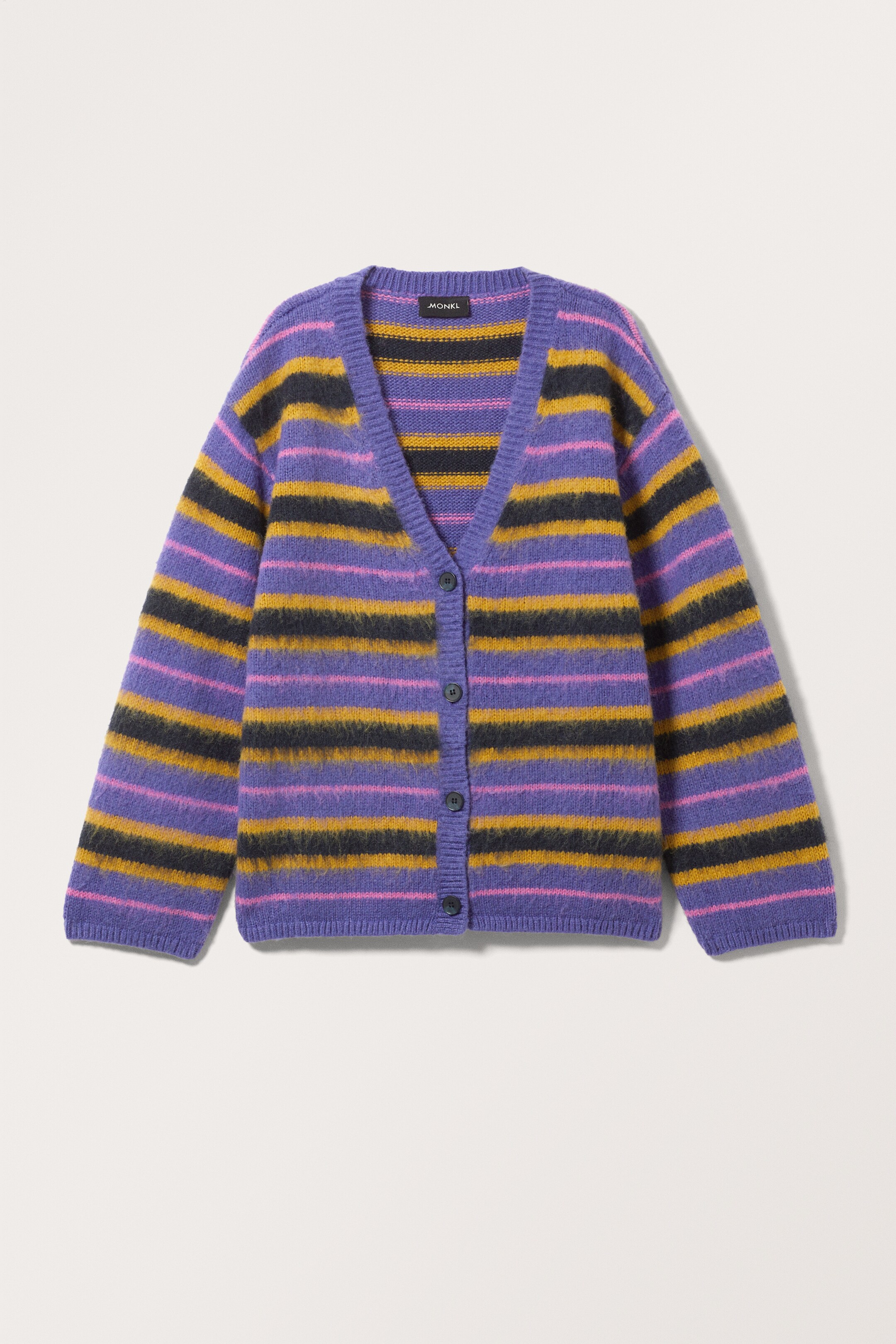View larger image: Fluffy knit cardigan - Purple Multi Stripe - Ladies | H&M GB 1