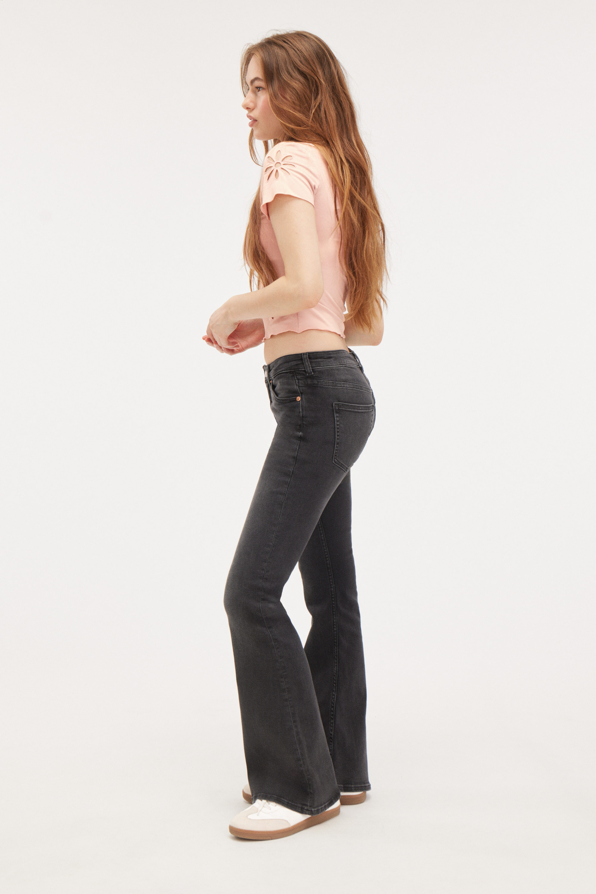 Washed Black - Katsumi Low Waist Flared Jeans - 2