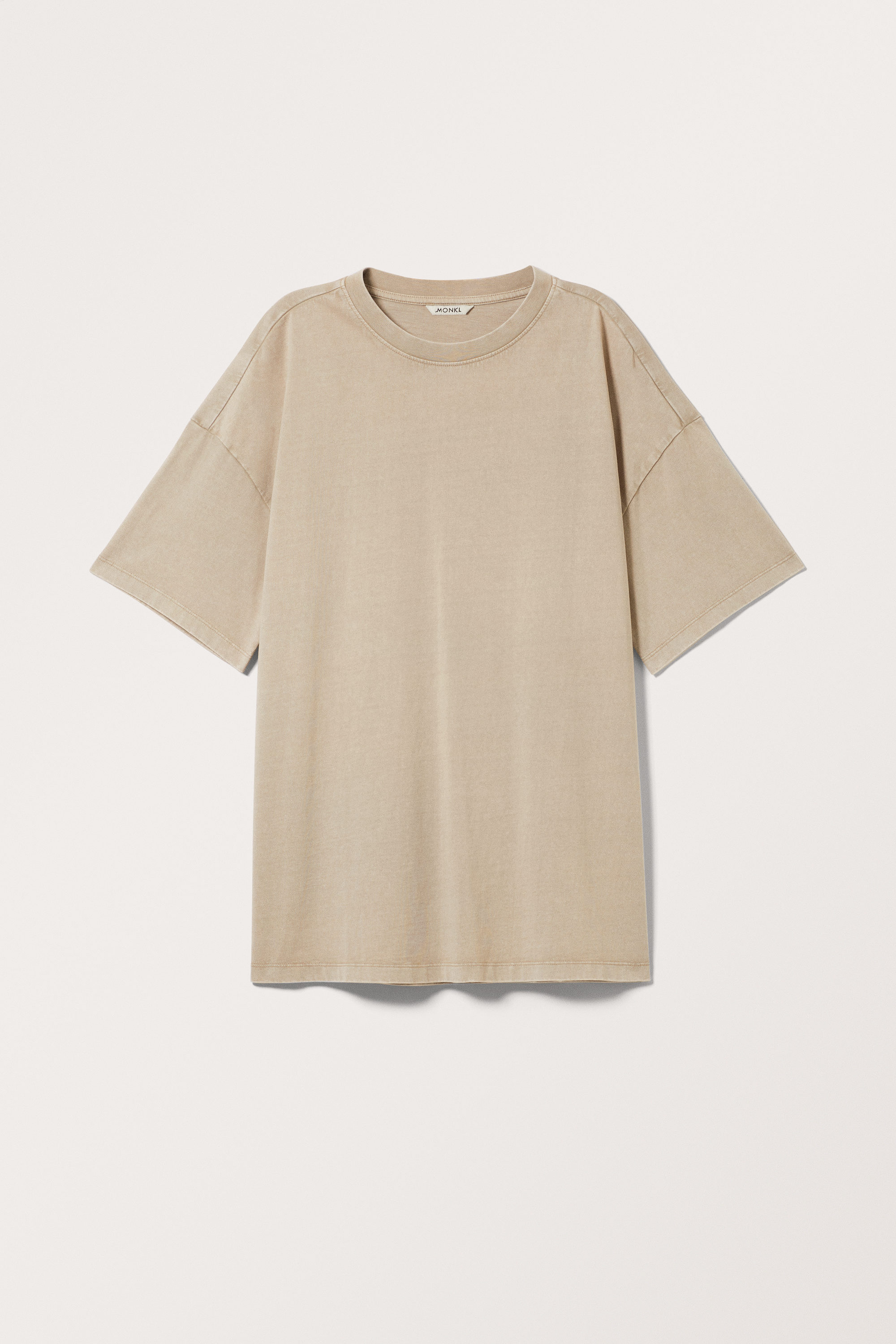 Gewaschenes Beige - Oversized Baumwoll-T-Shirt - 0