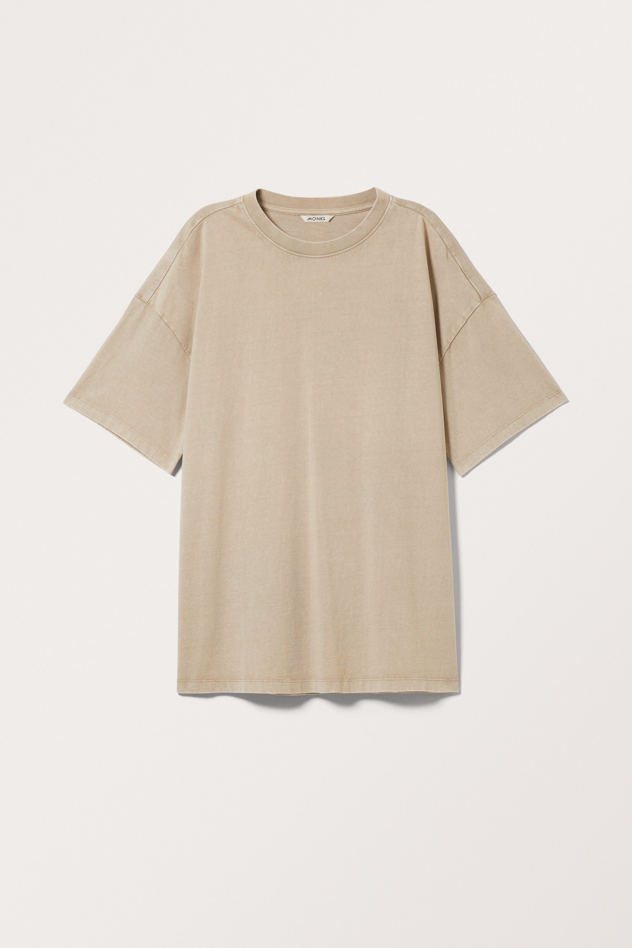 Washed Beige - Oversized Cotton T-shirt - 0