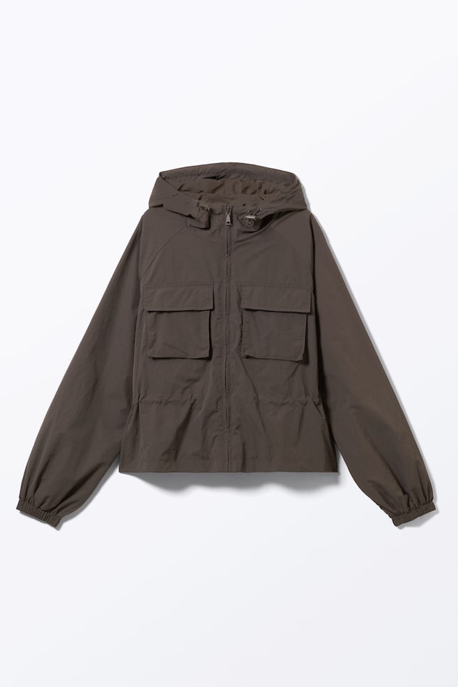 Chaqueta cortavientos de nailon - Gris oscuro/Verde caqui claro - 1