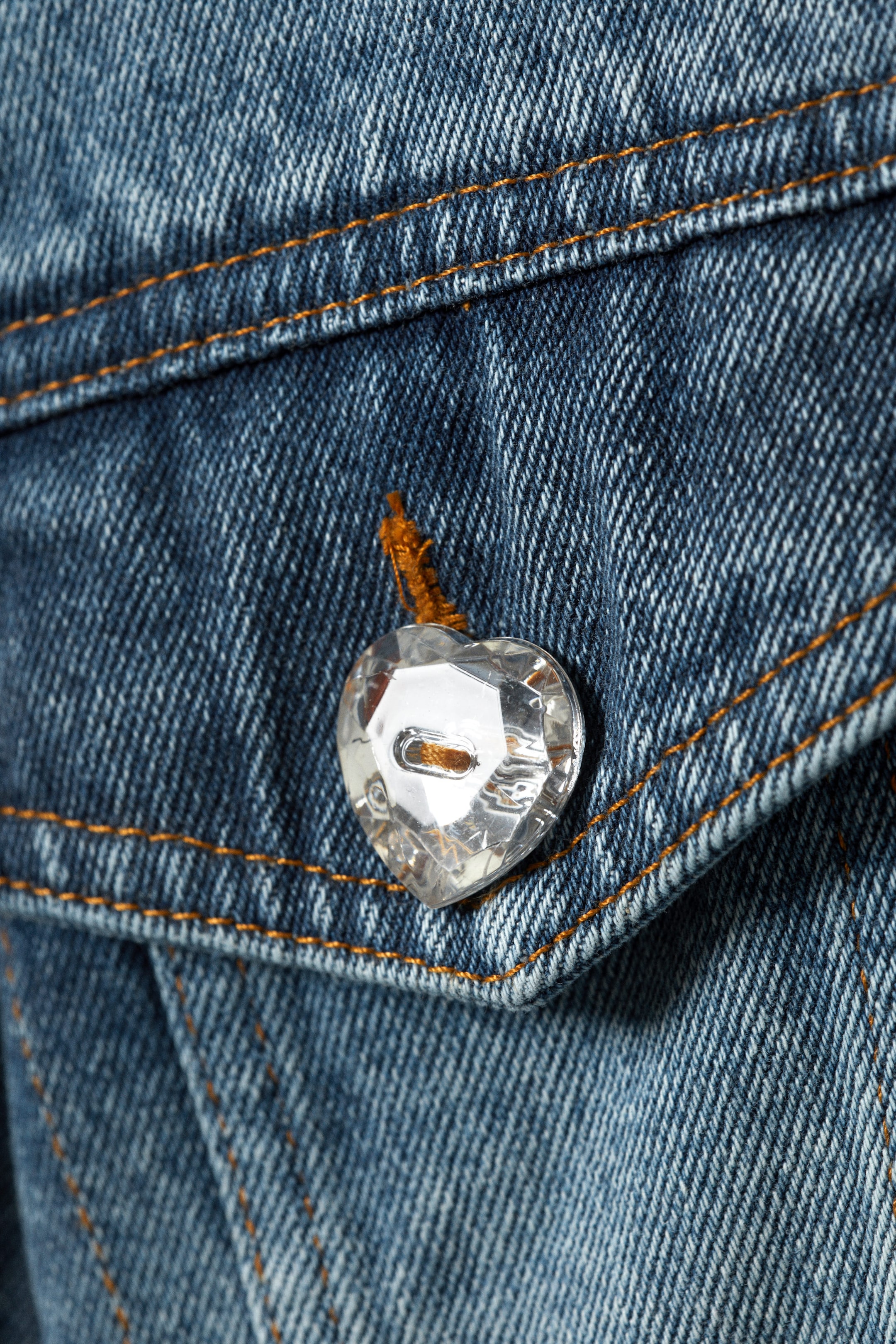 Starling Blue - Cropped Oversized Barrel-Sleeved Denim Jacket - 1