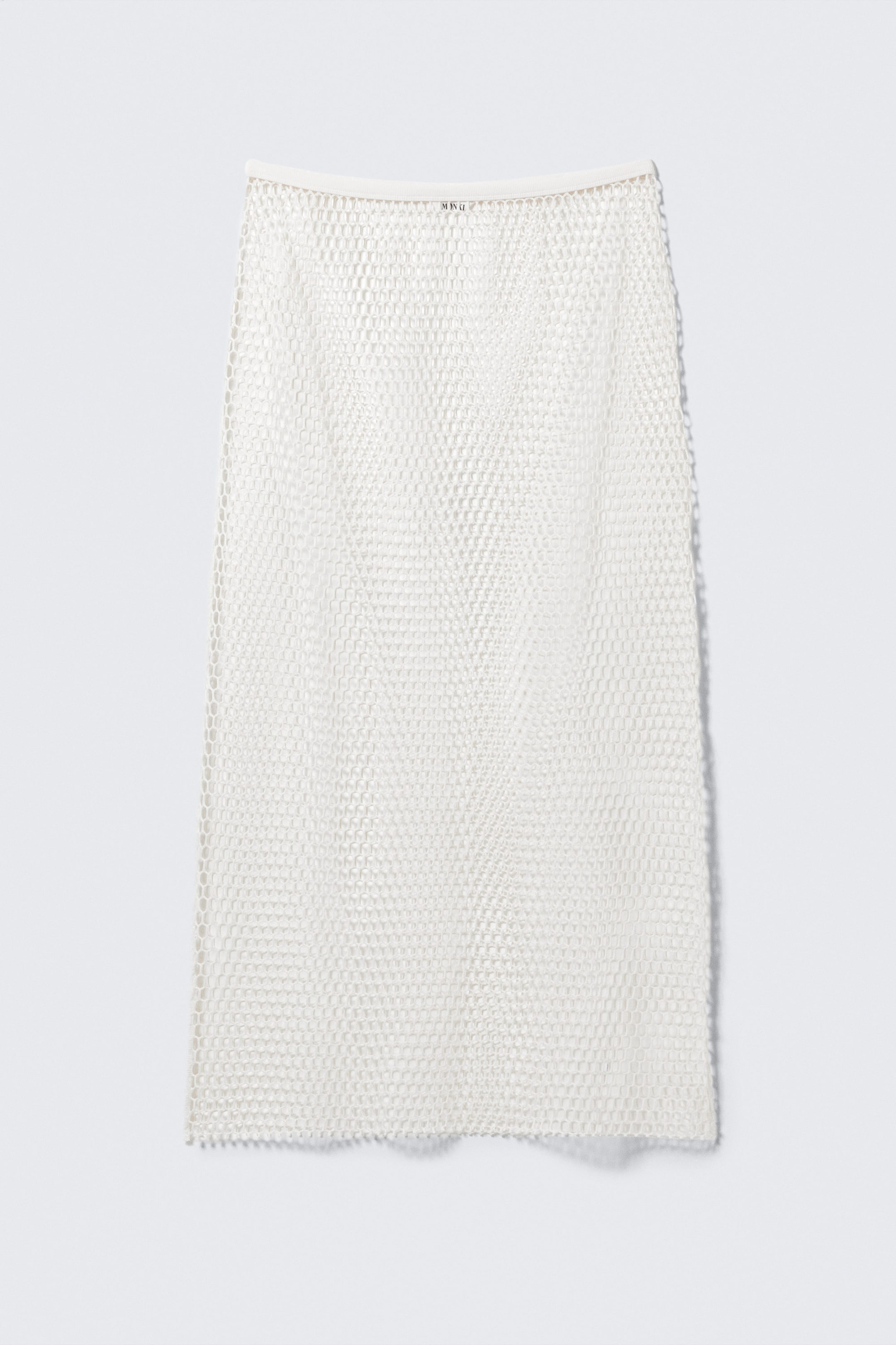Blanc - Jupe midi en mesh - 3