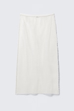 Blanc - Jupe midi en mesh - 3