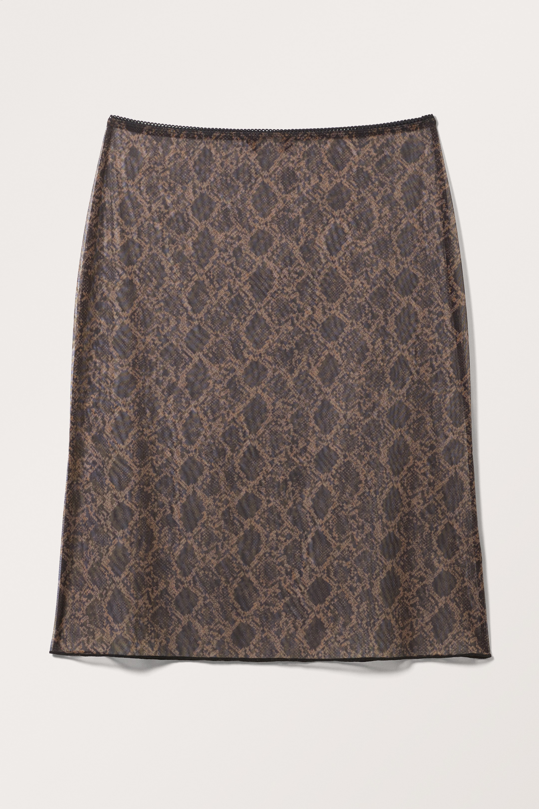 View larger image: Lace Trim Midi Skirt - Brown Snake Print - Ladies | H&M GB 1