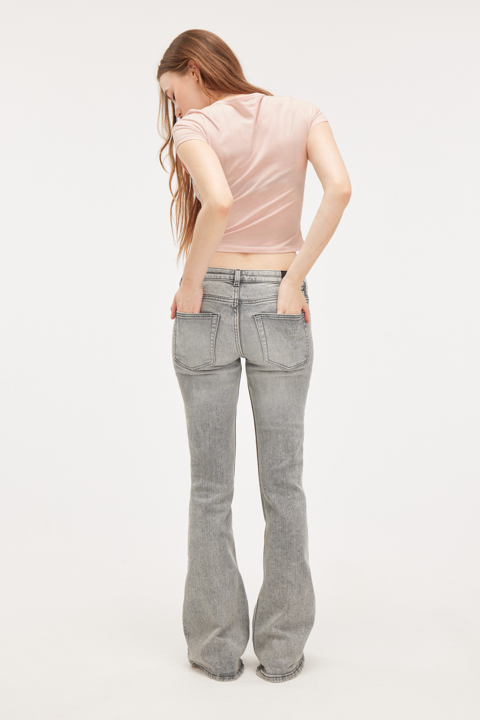 Concrete Grey - Katsumi Low Waist Flared Jeans - 4