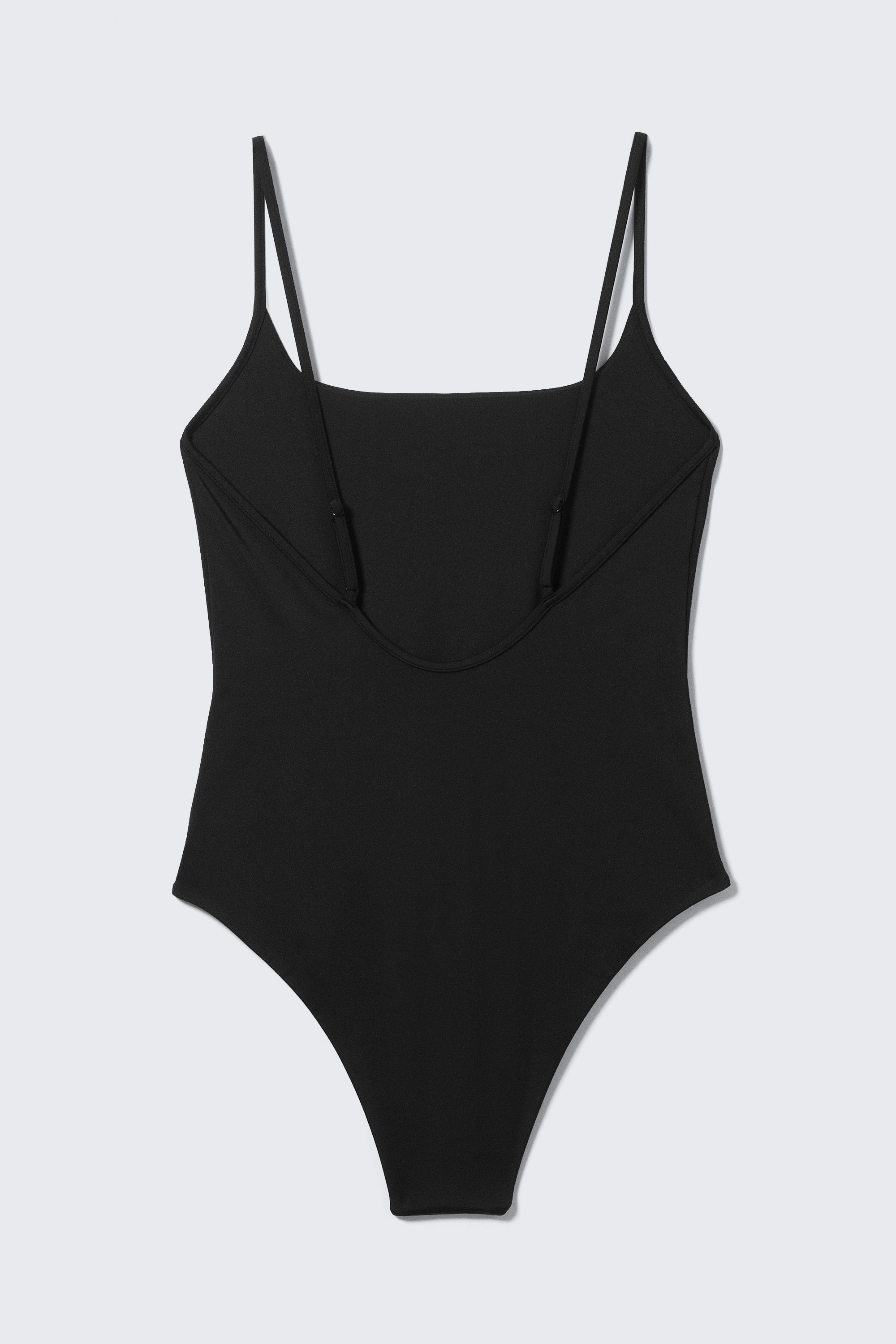 Black - Low Back Scoop Neck Swimsuit - 4