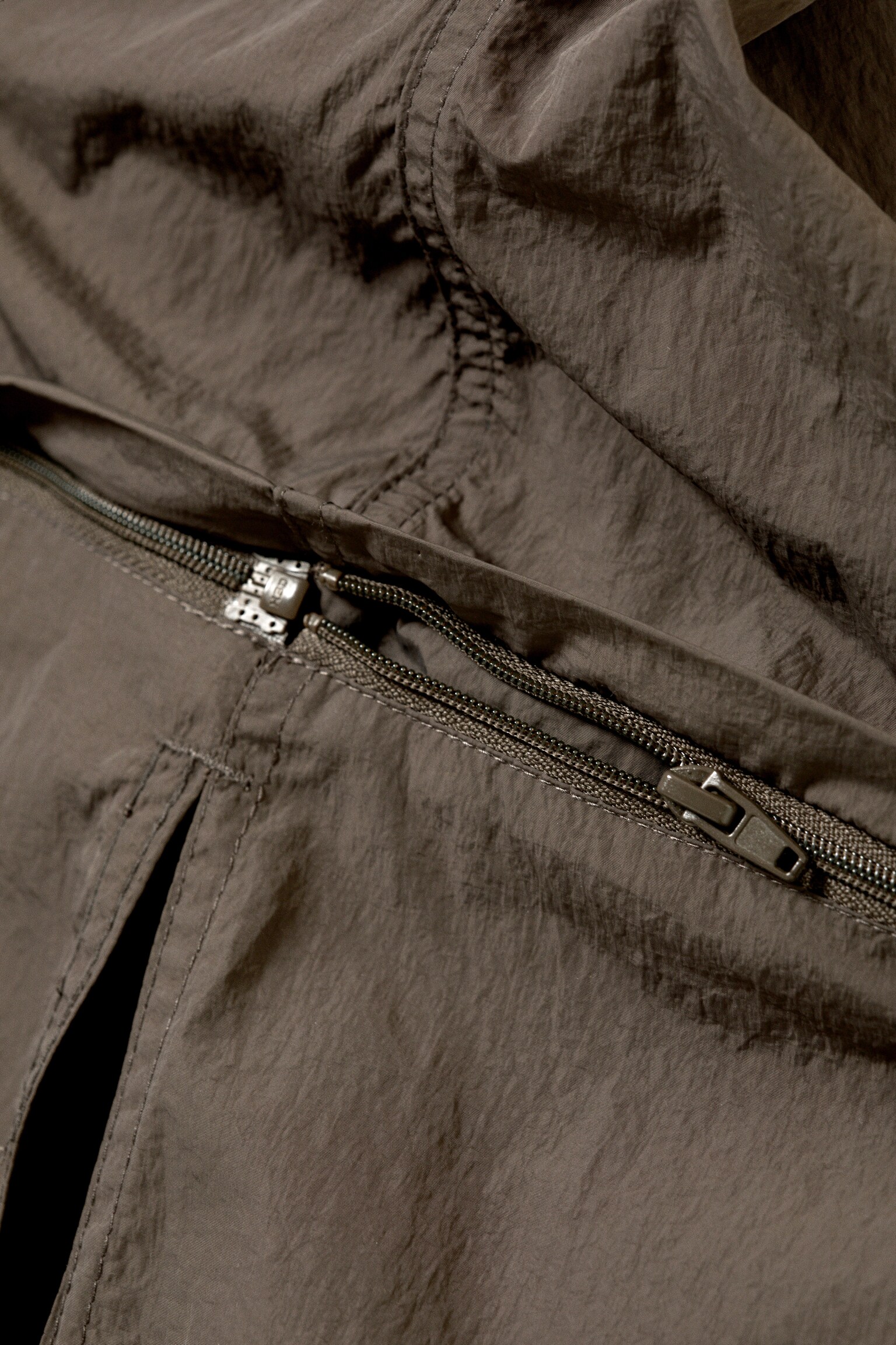 Convertible Nylon Cargo Skirt - Dark Grey - 2